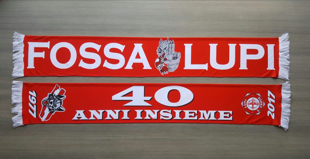 Sciarpa Raso PALLAVOLO SANTA CROCE Fossa dei Lupi commemorativa 40 anni