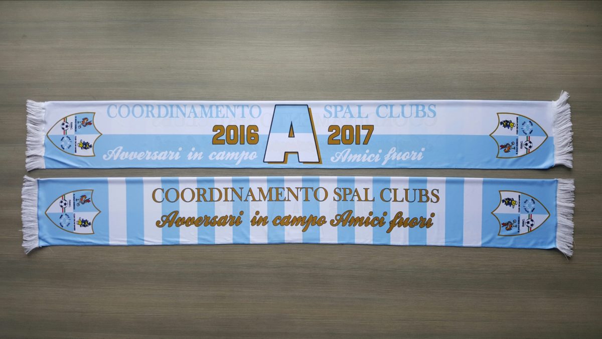 Sciarpa Raso SPAL Centro Coordinamemto Commemorativa Serie A misura cm 140